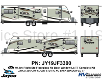 43 Piece 2019 Jay Flight Standard Fiberglass Lg Travel Trailer No Back Window Complete Graphics Kit - Image 3