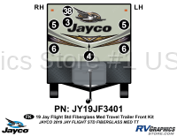 7 Piece 2019 Jay Flight Standard Fiberglass Medium Travel Trailer Front Graphics Kit - Image 2