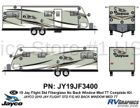 33 Piece 2019 Jay Flight Standard Fiberglass Medium Travel Trailer No Back Window Complete Graphics Kit - Image 3