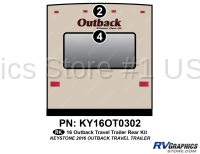 2 Piece 2016 Outback SuperLight Travel Trailer Rear Graphics Kit - Image 2