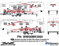 23 piece 2006 Warrior Mainline 35-39' FW Complete Graphics Kit