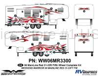 19 piece 2006 Warrior Mainline 31-33' FW Complete Graphics Kit - Image 1