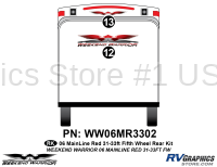 2 piece 2006 Warrior Mainline 31-33' FW Rear Graphics Kit - Image 1