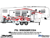 8 piece 2006 Warrior Mainline 31-33' FW Complete Graphics Kit - Image 1