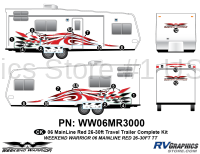 17 piece 2006 Warrior Mainline 26-30' TT Complete Graphics Kit