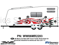 6 piece 2006 Warrior Mainline 26-30' TT Roadside Graphics Kit - Image 1