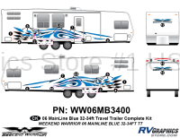 19 piece 2006 Warrior Mainline 32-34' TT Complete Graphics Kit