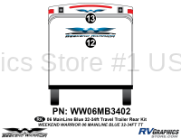 2 piece 2006 Warrior Mainline 32-34' TT Rear Graphics Kit