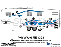 8 piece 2006 Warrior Mainline 31-33' FW Roadside Graphics Kit