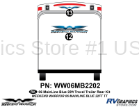 2 piece 2006 Warrior Mainline 26-30' TT Rear Graphics Kit