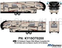 60 Piece 2015 Outback Fifth Wheel Taupe Sidewalls Complete Graphics Kit - Image 2