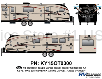 58 Piece 2015 Outback Travel Trailer Taupe Sidewalls Complete Graphics Kit