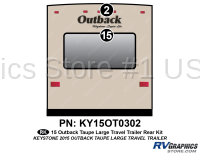 2 Piece 2015 Outback Travel Trailer Taupe Sidewalls Rear Graphics Kit