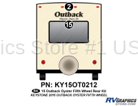 2 Piece 2015 Outback Fifth Wheel-Off White Sidewalls Rear Graphics Kit - Image 2