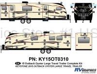 58 Piece 2015 Outback Travel Trailer Off White Sidewalls Complete Graphics Kit - Image 2