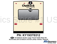 2 Piece 2015 Outback Travel Trailer Off White Sidewalls Rear Graphics Kit - Image 2