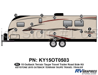 15 Piece 2015 Outback Terrain Travel Trailer Taupe Sidewalls Roadside Graphics Kit