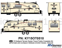 37 Piece 2015 Outback Terrain Travel Trailer Off-White Sidewalls Complete Graphics Kit