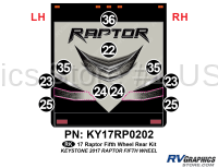 10 Piece 2017 Raptor Fifth Wheel Rear Graphics Kit - Image 2