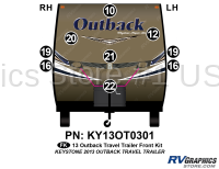 9 Piece 2013 Outback Travel Trailer Front Graphics Kit