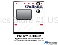 2 Piece 2013 Outback Travel Trailer Rear Graphics Kit