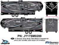 76 Piece 2017 Seismic Fifth Wheel Gray Body Complete Graphics Kit