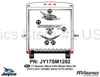 6 Piece 2017 Seismic Wave Fifth Wheel Rear Graphics Kit