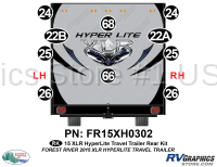 10 Piece 2015 XLR HyperLite Travel Trailer Rear Graphics Kit