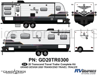 30 Piece 2020 Transcend Travel Trailer Complete Graphics Kit