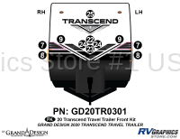 11 Piece 2020 Transcend Travel Trailer Front Graphics Kit