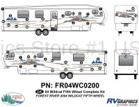 41 Piece 2004 Wildcat Fifth Wheel Complete Graphics Kit