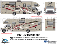 43 Piece 2015 Redhawk Motorhome WITH Backwindow Complete Graphics Kit