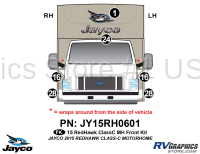 2 Piece 2015 Redhawk Motorhome Front Graphics Kit