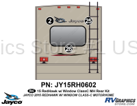 3 Piece 2015 Redhawk Motorhome WITH Backwindow Rear Graphics Kit