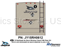 3 Piece 2015 Redhawk Motorhome NO Backwindow Rear Graphics Kit