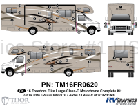 50 Piece 2016 Freedom Elite Lg Motorhome Complete Graphics Kit