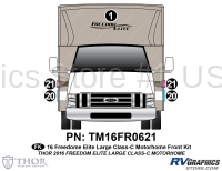 1 Piece 2016 Freedom Elite Lg Motorhome Front Graphics Kit