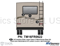 3 Piece 2016 Freedom Elite Lg Motorhome Rear Graphics Kit