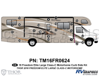 23 Piece 2016 Freedom Elite Lg Motorhome Curbside Graphics Kit