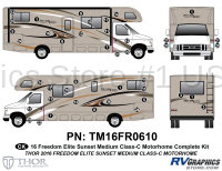 44 Piece 2016 Freedom Elite Medium Motorhome Complete Graphics Kit