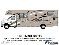 20 Piece 2016 Freedom Elite Medium Motorhome Roadside Graphics Kit