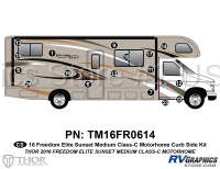 20 Piece 2016 Freedom Elite Medium Motorhome Curbside Graphics Kit