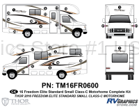 30 Piece 2016 Freedom Elite Small Motorhome Complete Graphics Kit