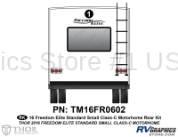 1 Piece 2016 Freedom Elite Small Motorhome Rear Graphics Kit