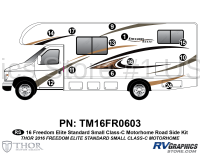 14 Piece 2016 Freedom Elite Small Motorhome Roadside Graphics Kit