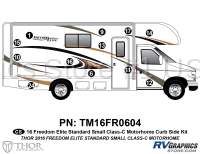 14 Piece 2016 Freedom Elite Small Motorhome Curbside Graphics Kit