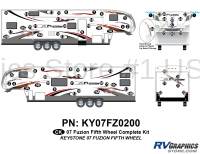 68 Piece 2007 Fuzion Fifth Wheel Complete Graphics Kit