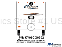 2 Piece 2006 Cougar TT Travel Trailer Rear Graphics Kit