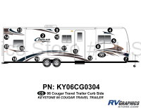 17 Piece 2006 Cougar TT Travel Trailer Curbside Graphics Kit