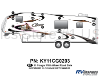 16 Piece 2011 Cougar FW Roadside Graphics Kit